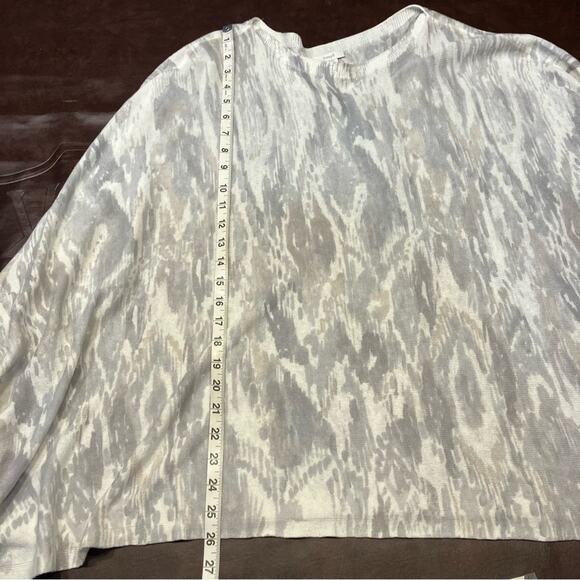 J.‎ Jill Linen Artsy Poncho One Size Coastal Clean Girl Beachy Boho Fringe - Picture 13 of 13